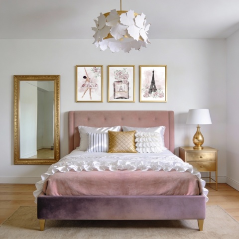 Zestaw 3 plakatów baletnice PARIS PERFUMY WIEŻA EIFFLA KWIAT OIWONII