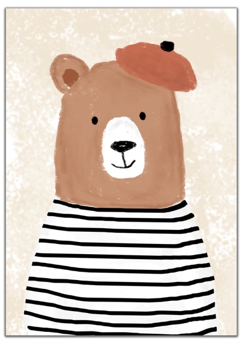 plakat boho miś skadynawski dla dziecka chłopca i dziewczynki