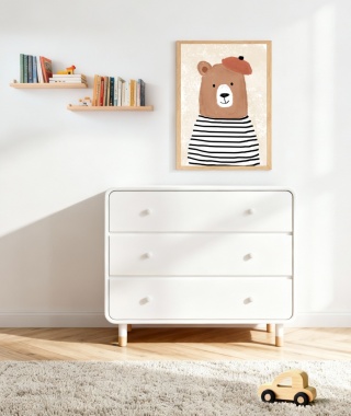 plakat boho miś skadynawski dla dziecka chłopca i dziewczynki