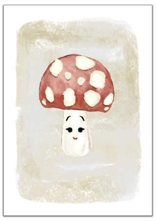 plakat boho grzb grzybek skadynawski dla dziecka chłopca i dziewczynki