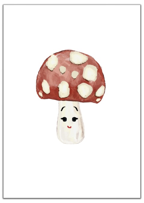 plakat boho grzb grzybek skadynawski dla dziecka chłopca i dziewczynki