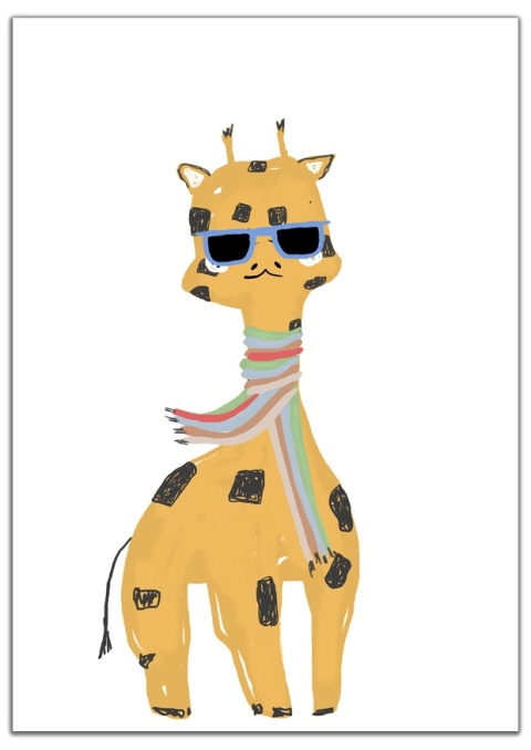 plakat boho żyrafa skadynawski dla dziecka chłopca i dziewczynki