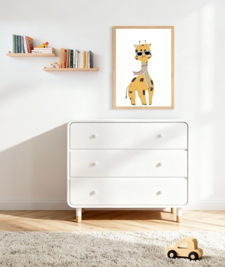 plakat boho żyrafa skadynawski dla dziecka chłopca i dziewczynki
