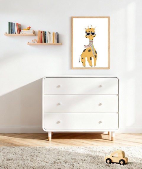 plakat boho żyrafa skadynawski dla dziecka chłopca i dziewczynki