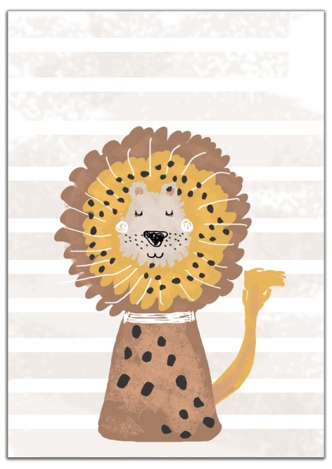 plakat boho lew okulary skadynawski dla dziecka chłopca i dziewczynki