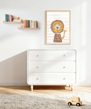 plakat boho lew okulary skadynawski dla dziecka chłopca i dziewczynki