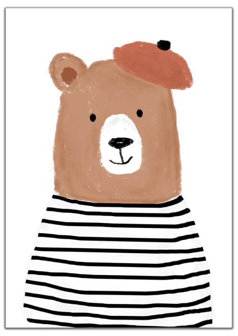 plakat boho miś skadynawski dla dziecka chłopca i dziewczynki