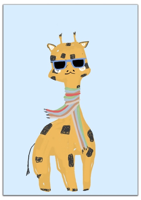 plakat boho żyrafa skadynawski dla dziecka chłopca i dziewczynki