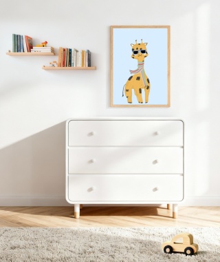 plakat boho żyrafa skadynawski dla dziecka chłopca i dziewczynki